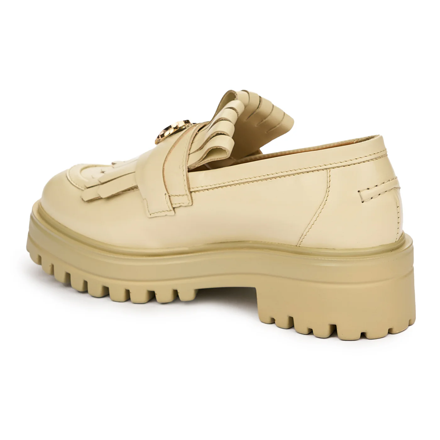 Pantofi dama din piele naturala crem 12995 - Image 2