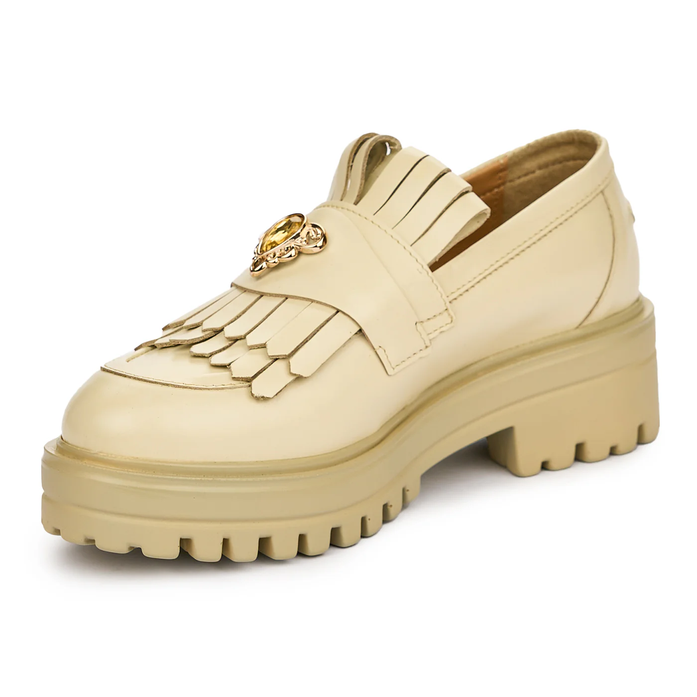 Pantofi dama din piele naturala crem 12995 - Image 3