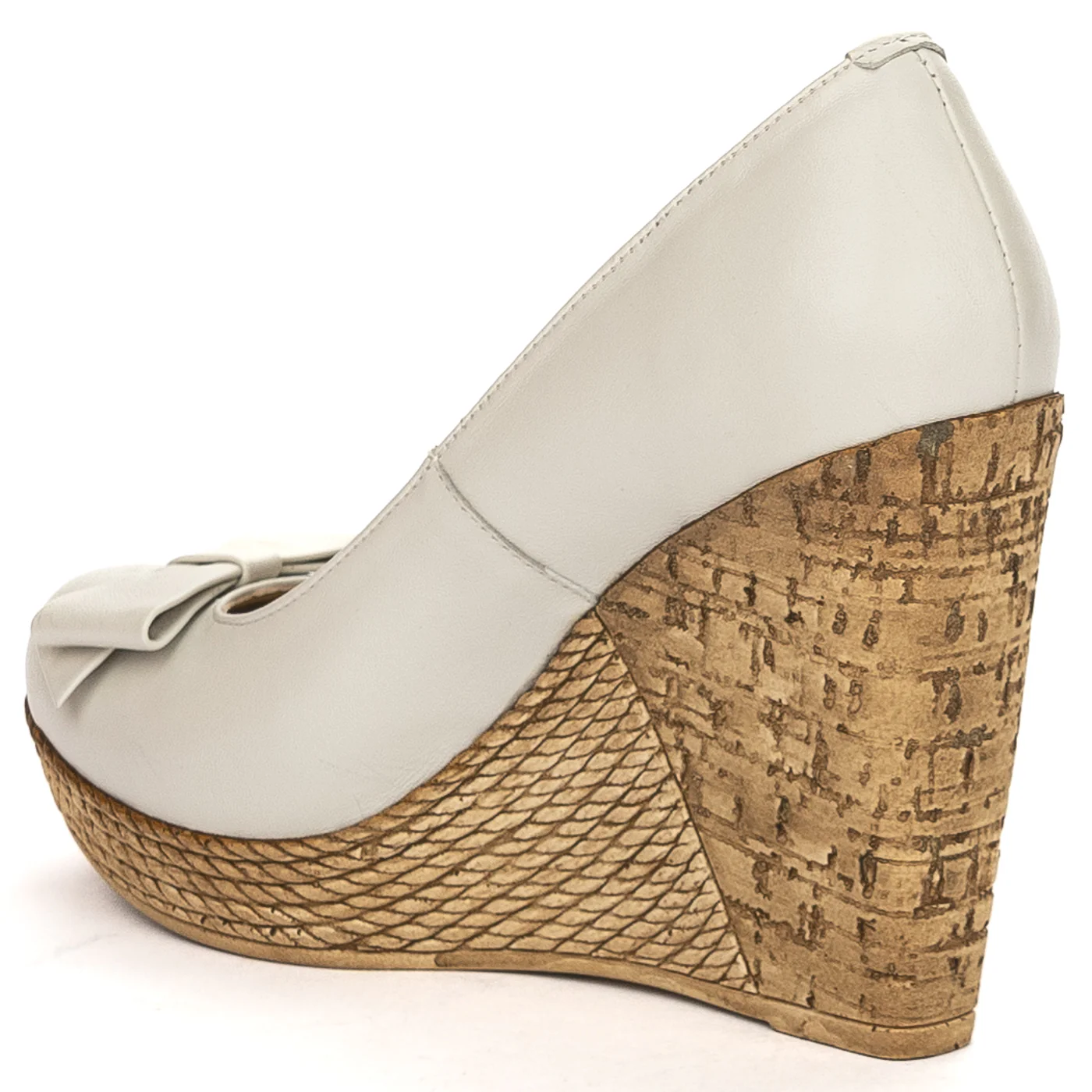 Pantofi dama din piele naturala alba cu platforma 13816 - Image 2