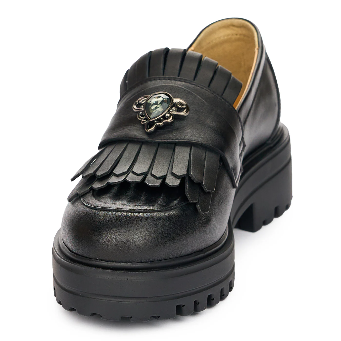 Pantofi dama din piele naturala cu accesoriu metalic 10969 - Image 3
