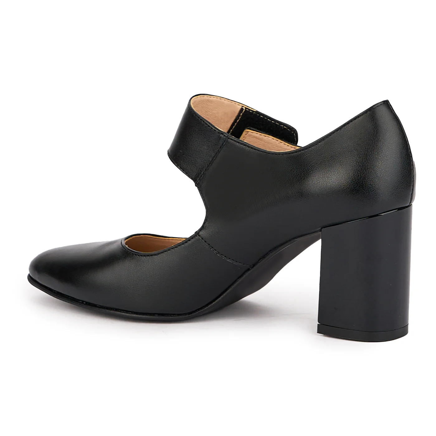 Pantofi dama din piele naturala cu bareta pe glezna si toc gros 8 cm 16966 - Image 2