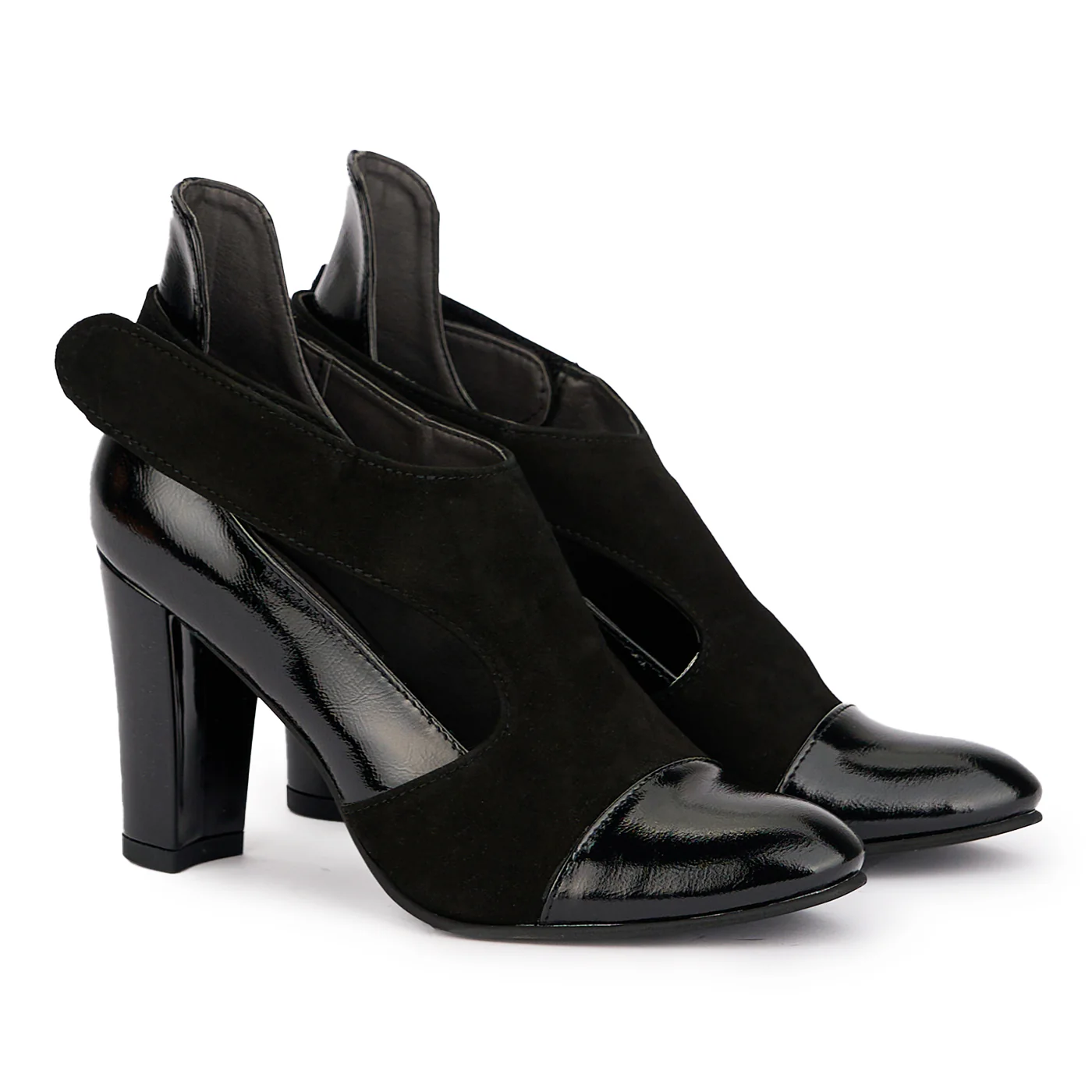 Pantofi dama din piele naturala cu bareta pe glezna si toc gros 9 cm 16856 - Image 4