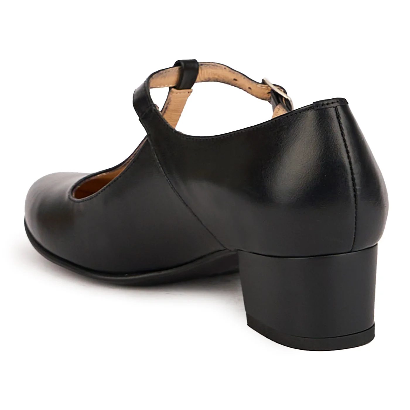 Pantofi dama din piele naturala cu bareta pe glezna si toc mic 4 cm 16788 - Image 2
