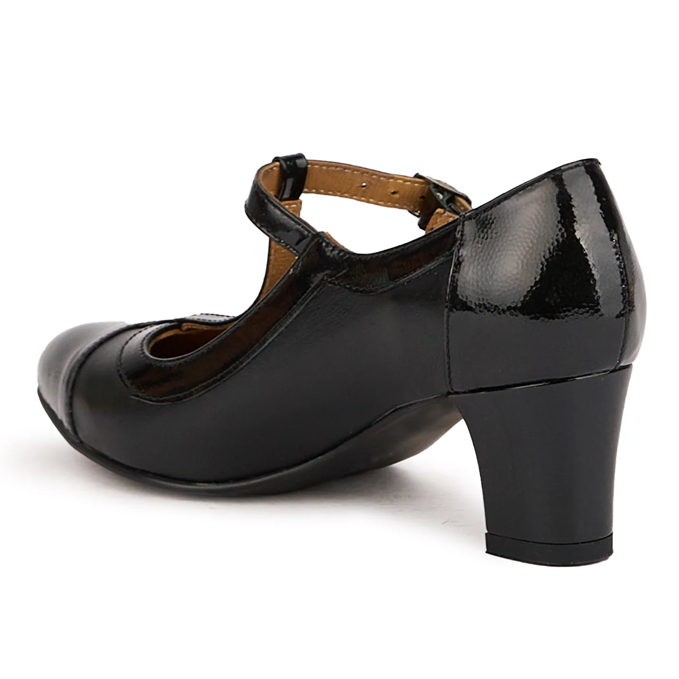 Pantofi dama din piele naturala cu bareta pe glezna si toc mic 5 cm 16750 - Image 2