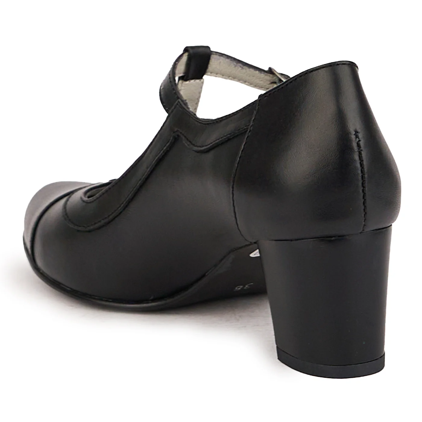 Pantofi dama din piele naturala cu bareta pe glezna si toc mic 5 cm 16751 - Image 2