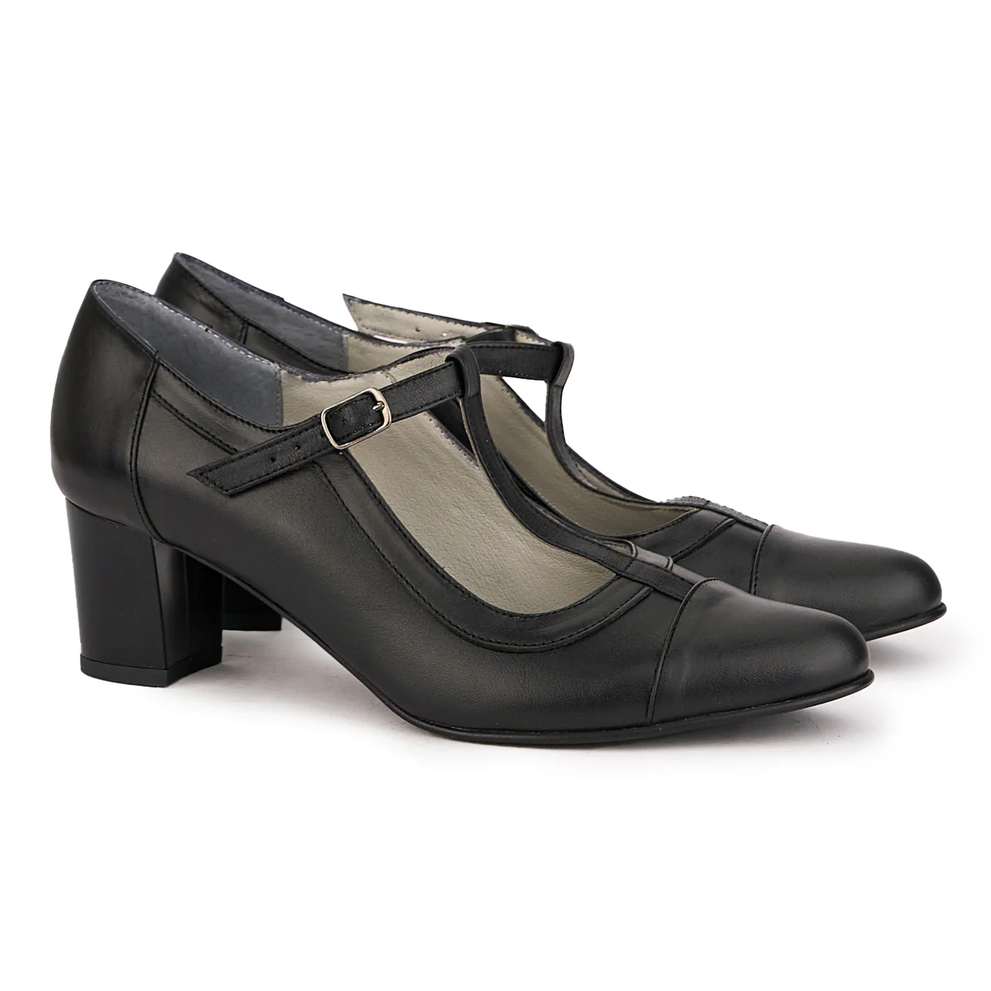 Pantofi dama din piele naturala cu bareta pe glezna si toc mic 5 cm 16751 - Image 4