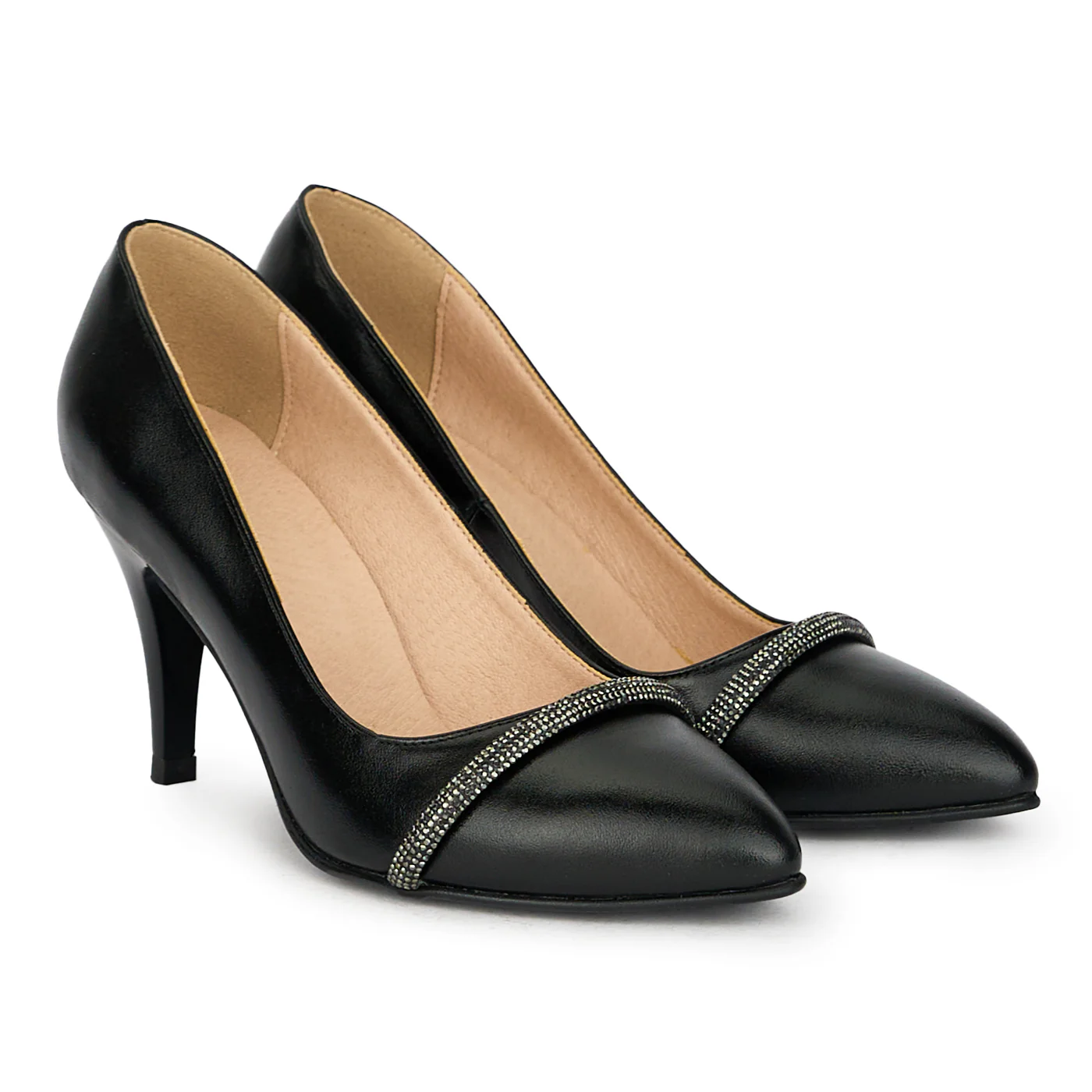 Pantofi dama din piele naturala cu toc subtire 17796 - Image 4