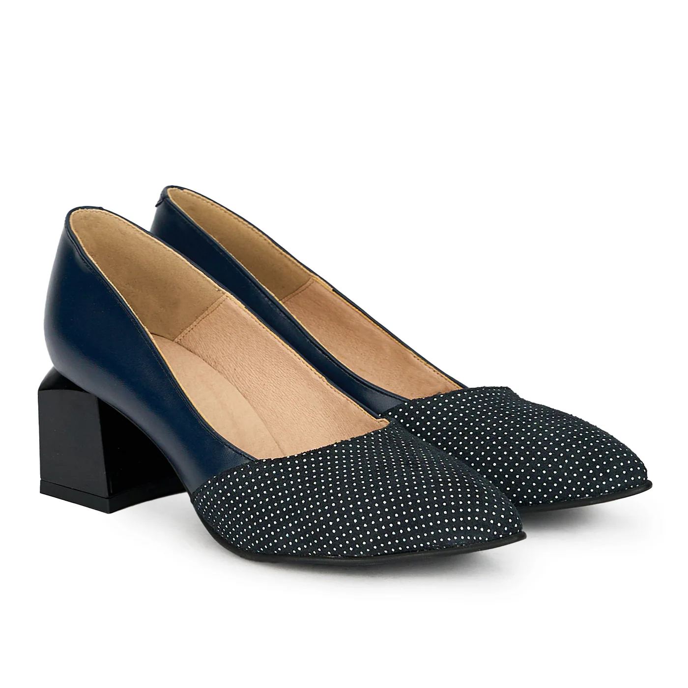 Pantofi dama din piele naturala cu toc gros 17797 - Image 3