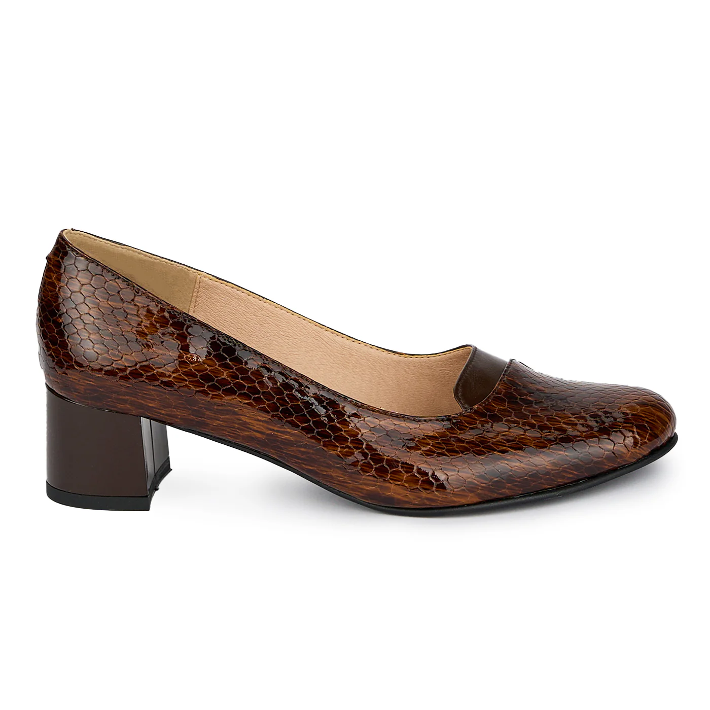 Pantofi dama din piele naturala cu toc gros 4.5 cm 17872