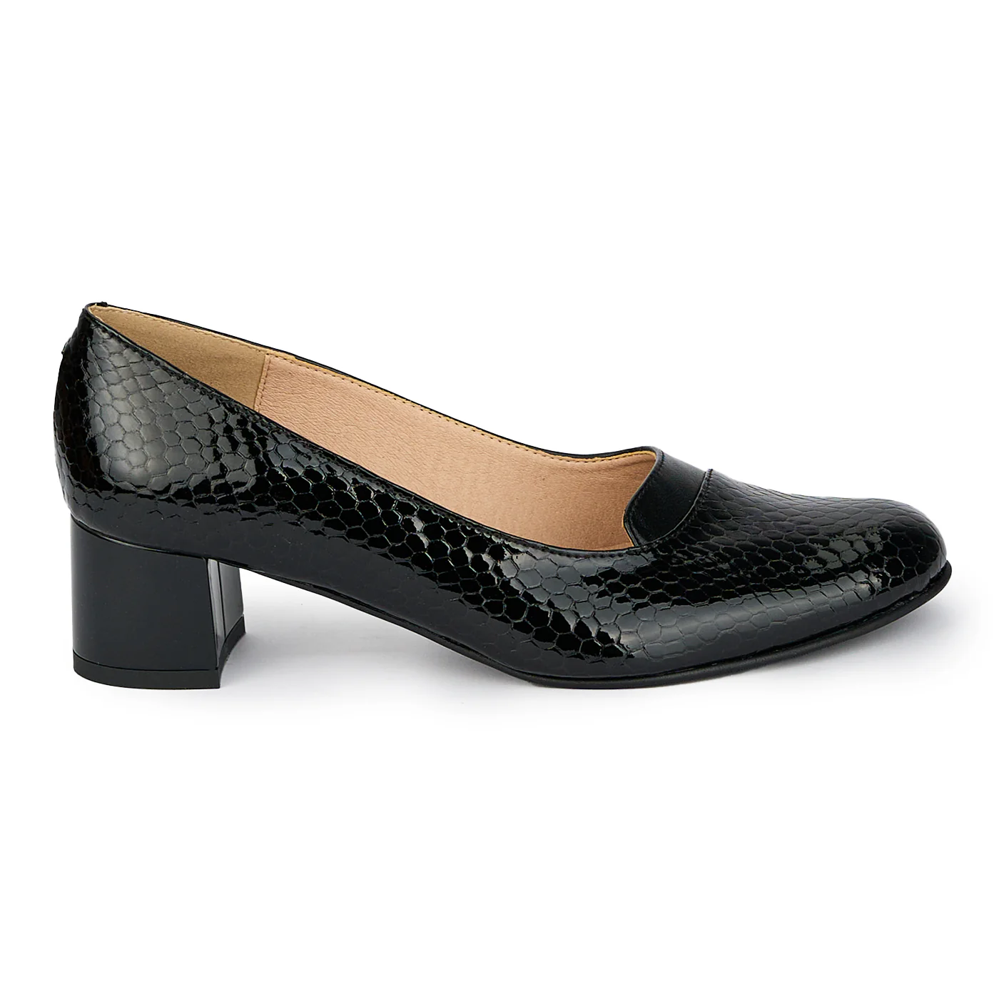 Pantofi dama din piele naturala cu toc gros 4.5 cm 17914