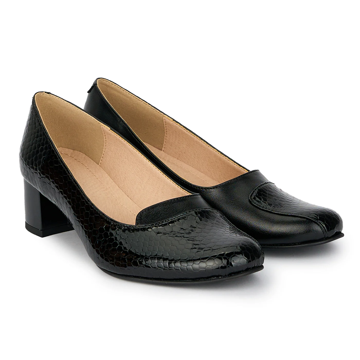 Pantofi dama din piele naturala cu toc gros 4.5 cm 17914 - Image 4