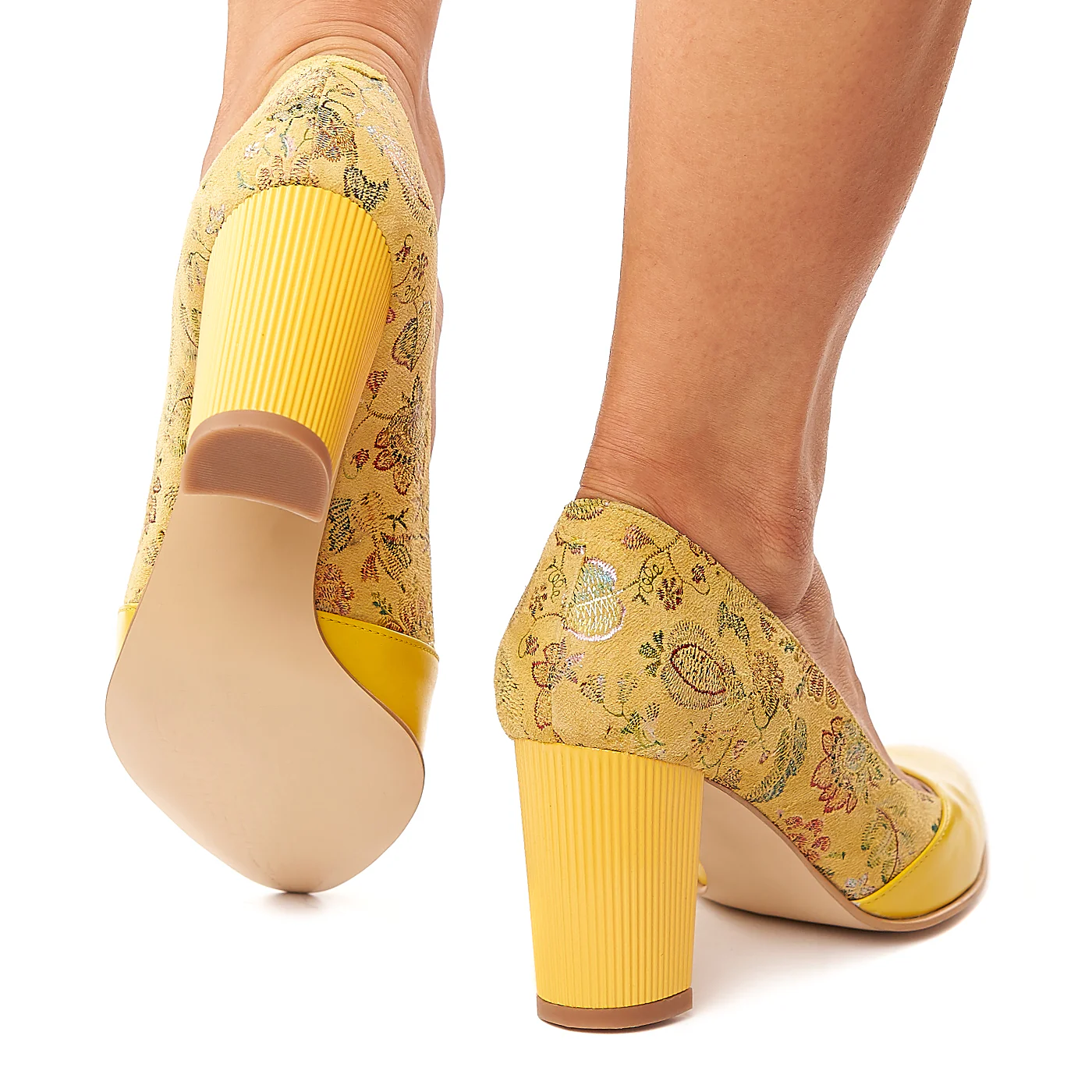 Pantofi dama din piele naturala cu toc gros 4184 - Image 4