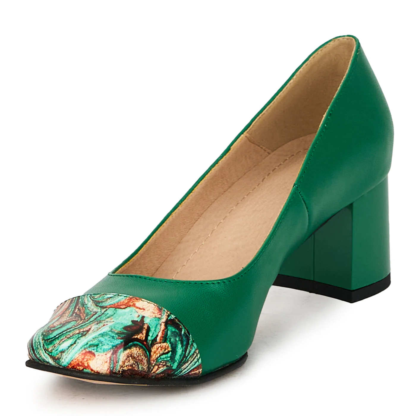Pantofi dama din piele naturala cu toc gros 5.5 cm 17852 - Image 3