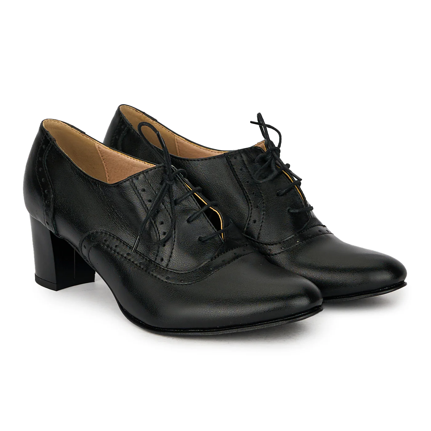Pantofi dama din piele naturala cu toc gros 5.5 cm 17854 - Image 4