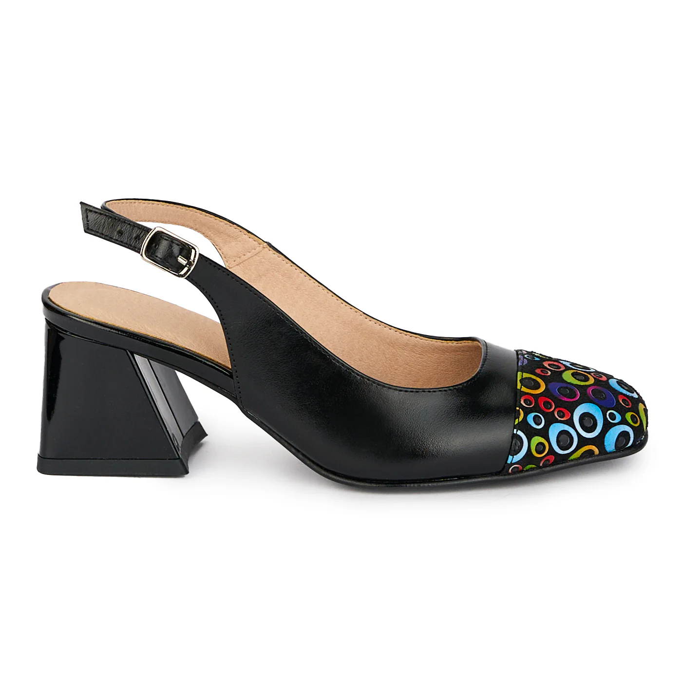 Pantofi dama din piele naturala cu toc gros 6 cm 17942