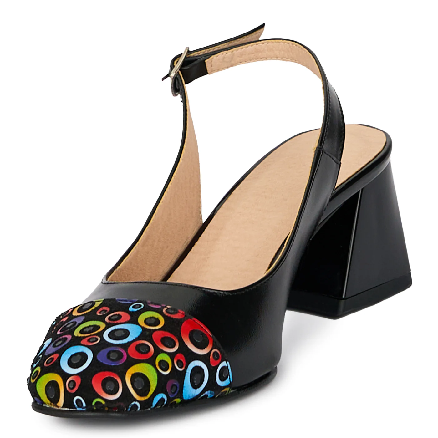 Pantofi dama din piele naturala cu toc gros 6 cm 17942 - Image 3