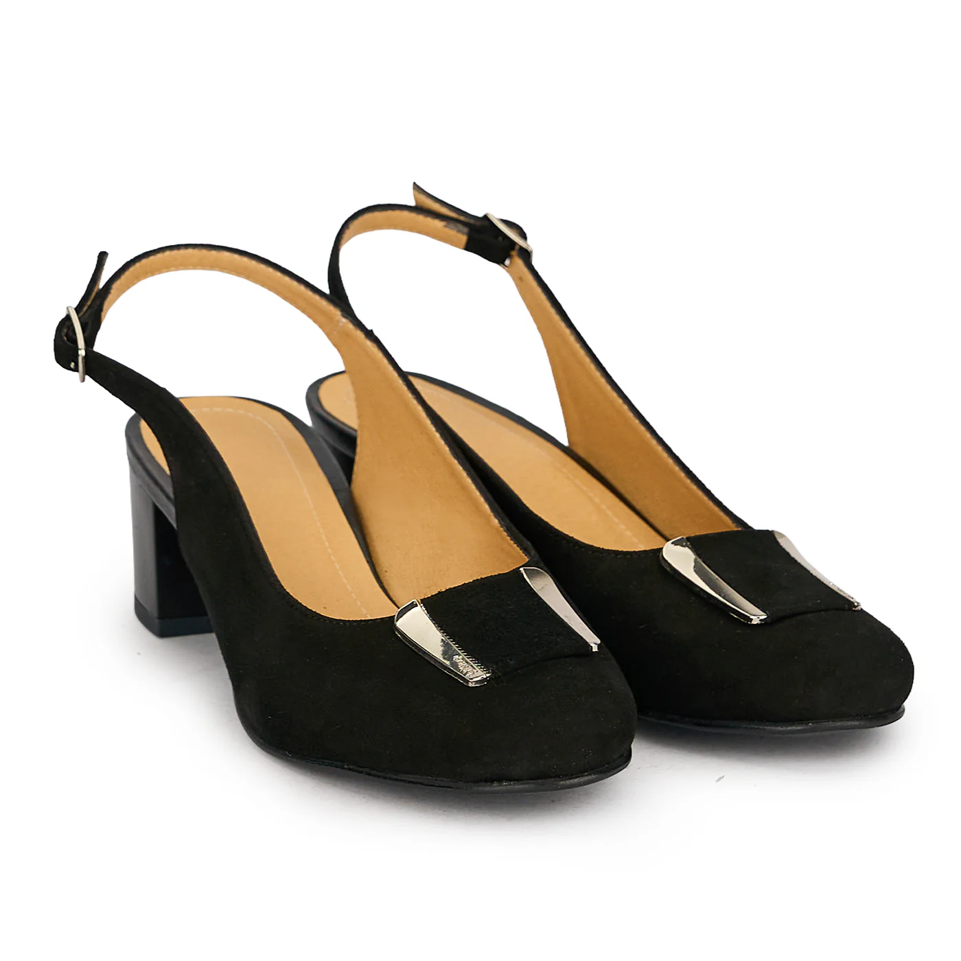 Pantofi dama din piele naturala neagra cu toc gros 5 cm 19692 - Image 4