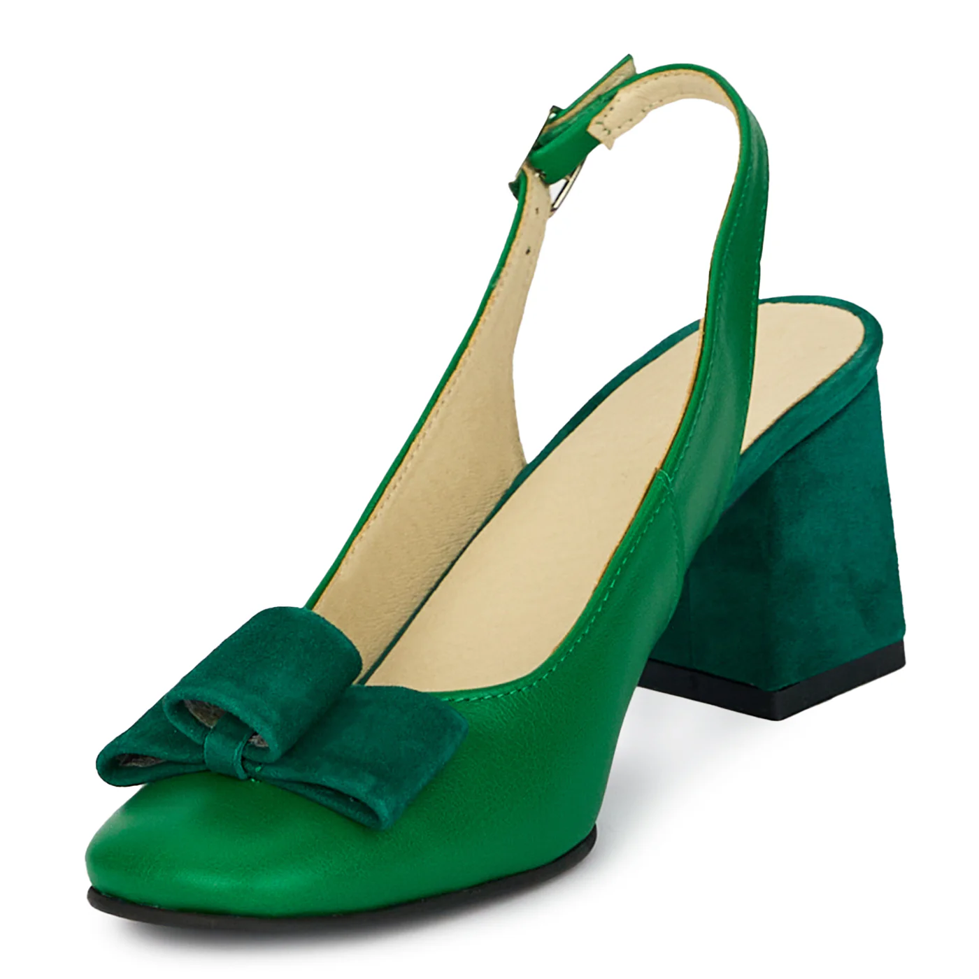 Pantofi dama din piele naturala cu toc gros 6.5 cm 17934 - Image 3