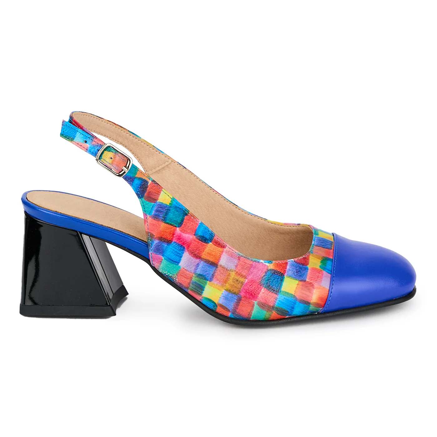 Pantofi dama din piele naturala cu toc gros 6 cm 17940