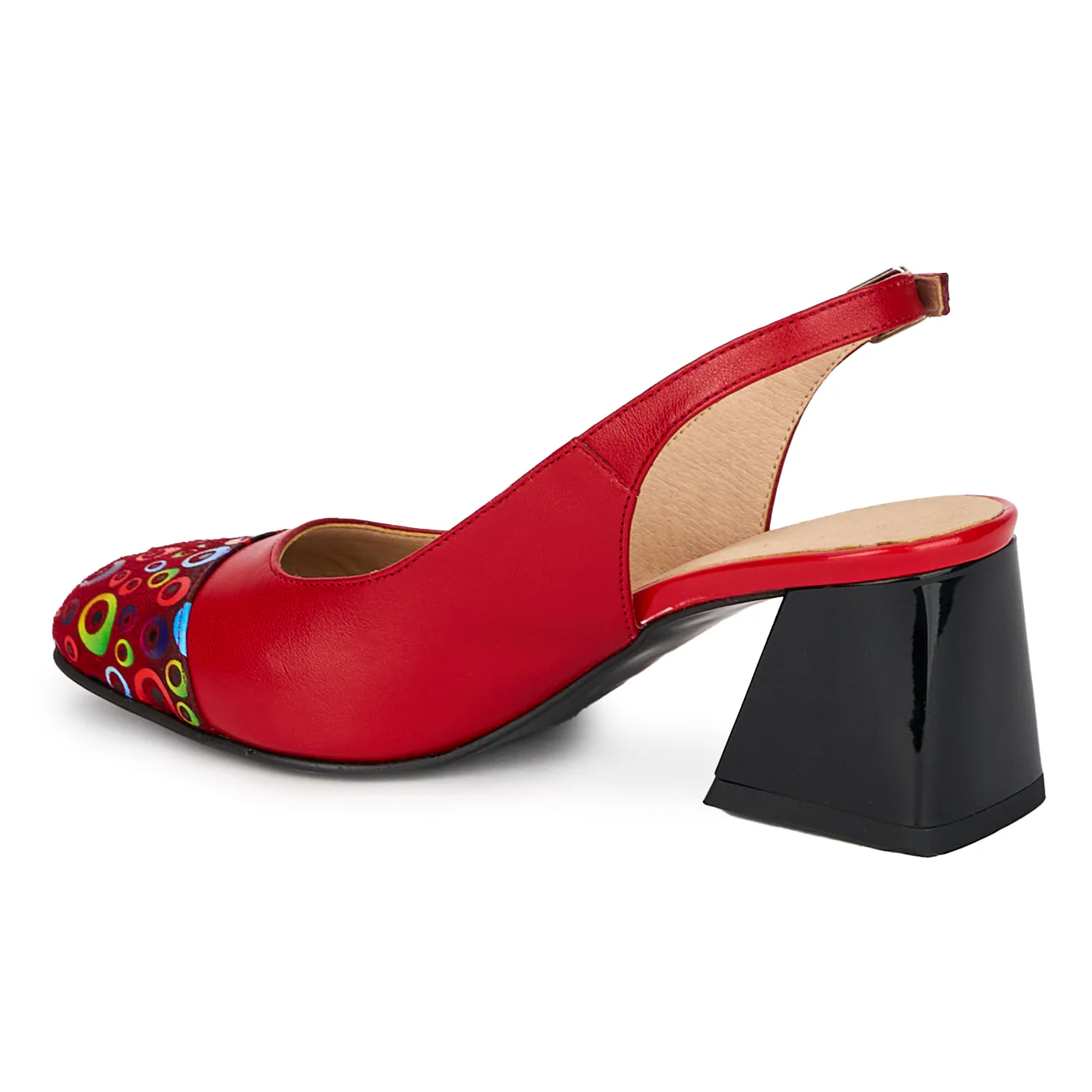 Pantofi dama din piele naturala cu toc gros 6 cm 17943 - Image 2