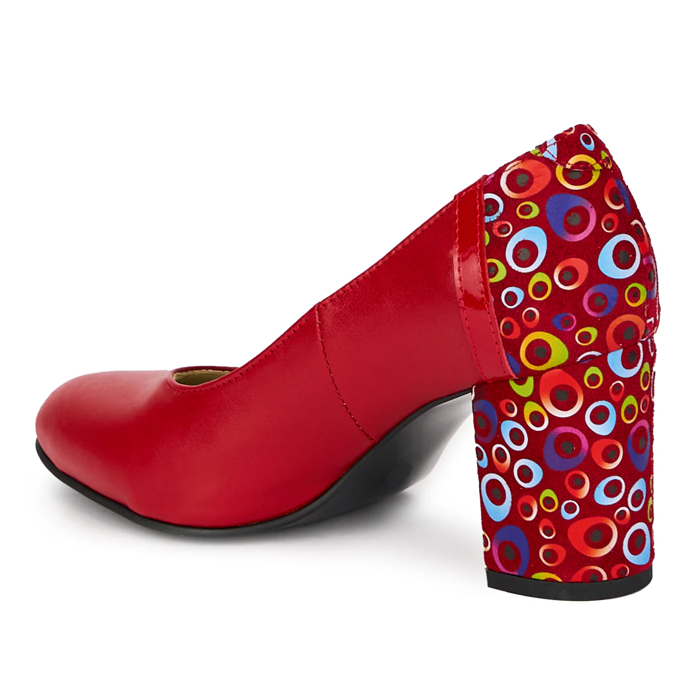 Pantofi dama din piele naturala cu toc gros 7.5 cm 17932 - Image 2