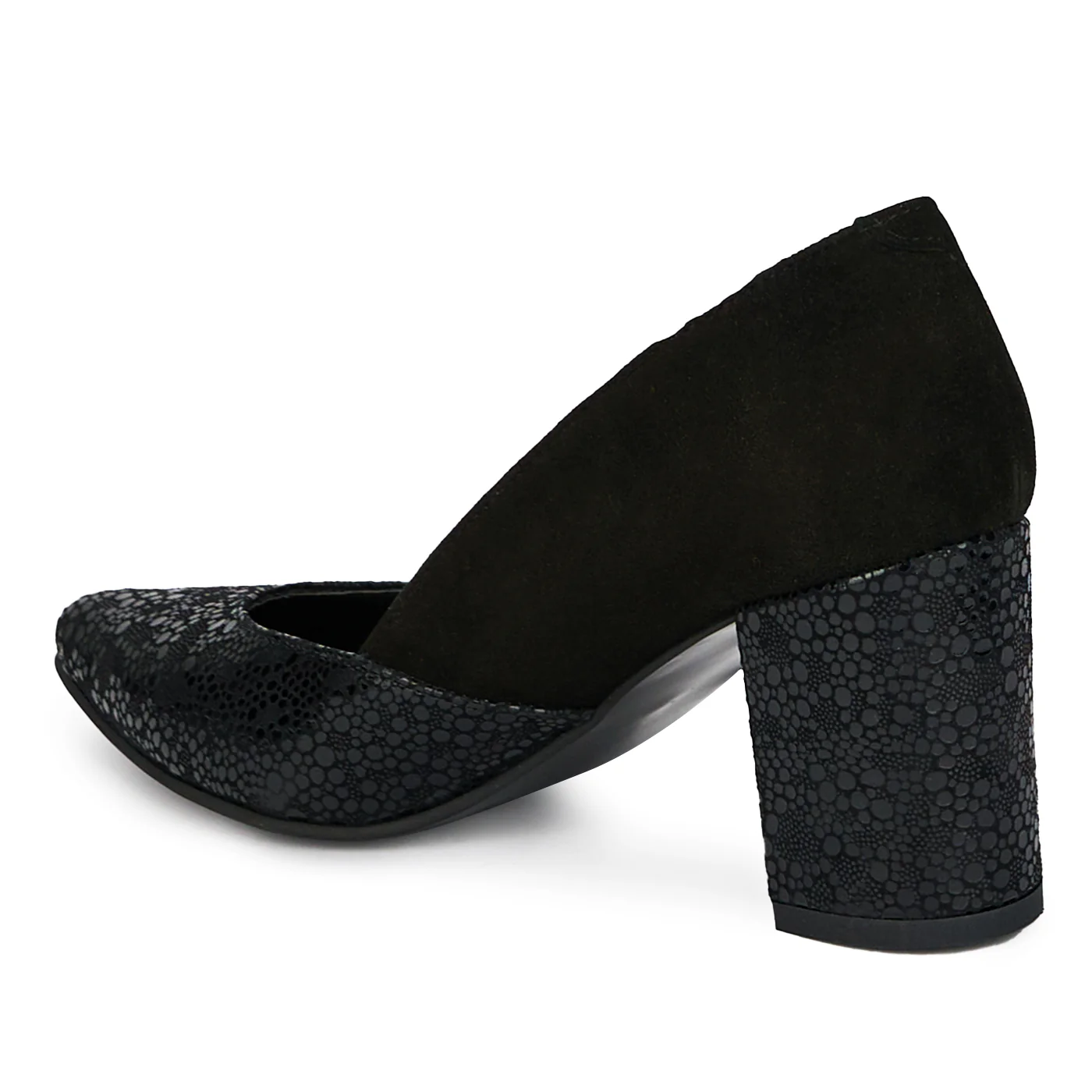 Pantofi dama din piele naturala cu toc gros 7.5 cm 17933 - Image 2