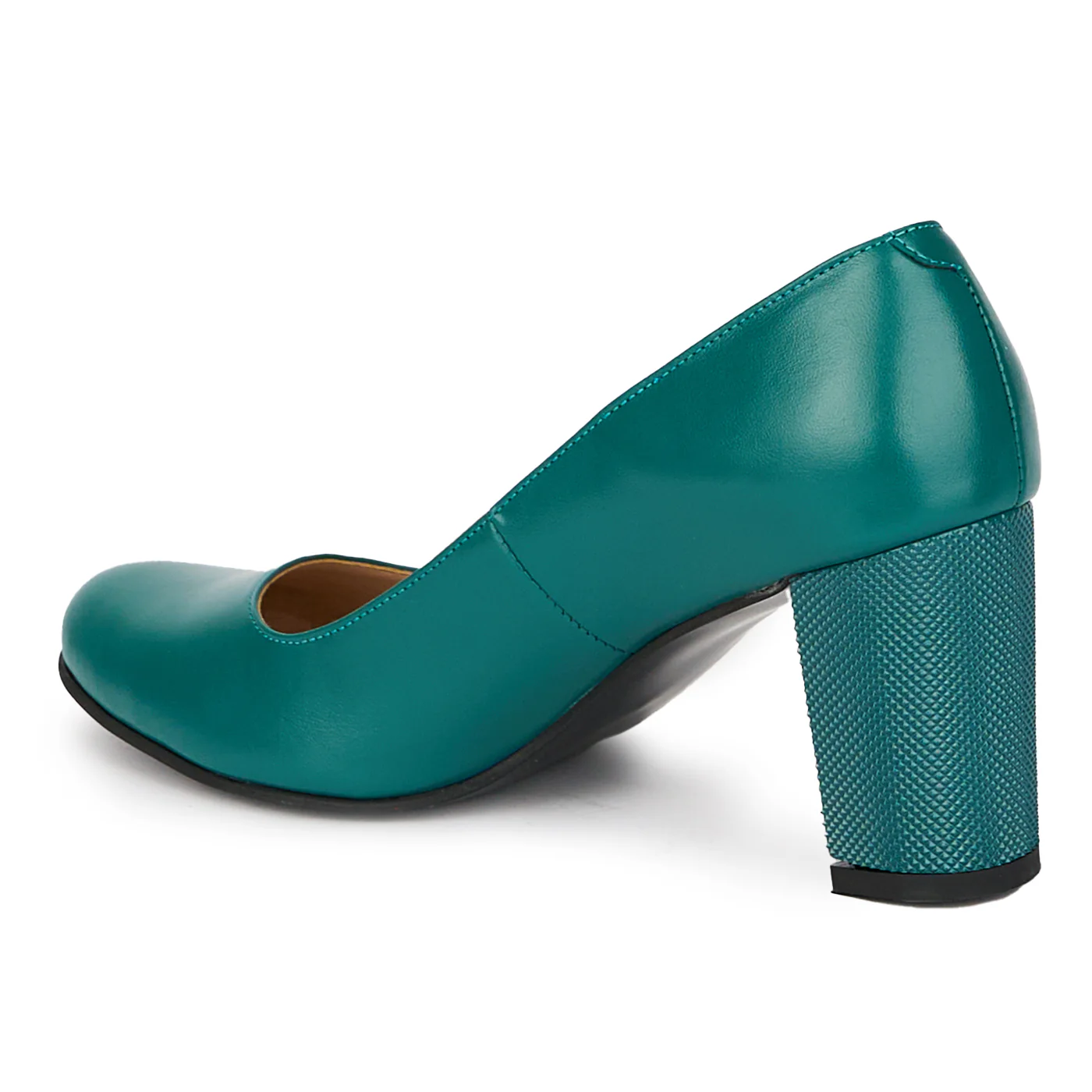 Pantofi dama din piele naturala cu toc gros 7.5 cm 17946 - Image 2