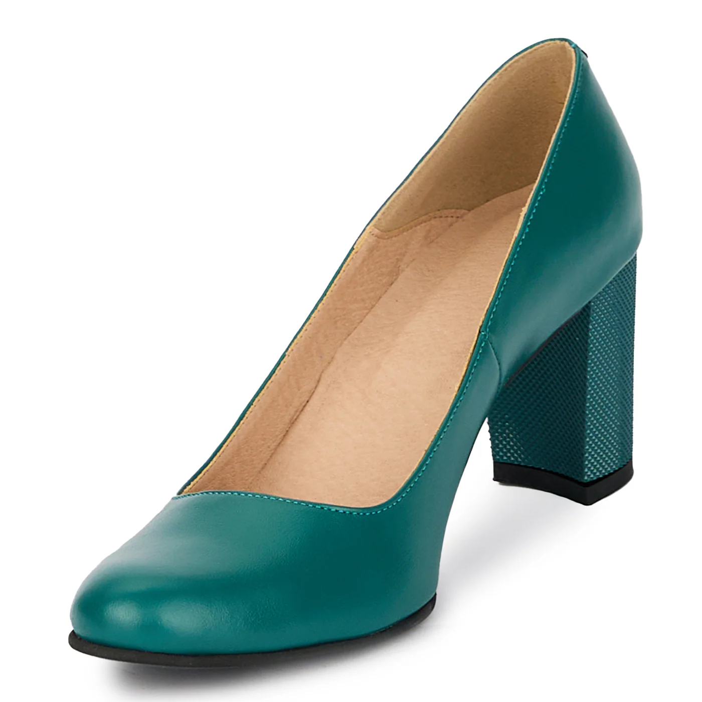 Pantofi dama din piele naturala cu toc gros 7.5 cm 17946 - Image 3