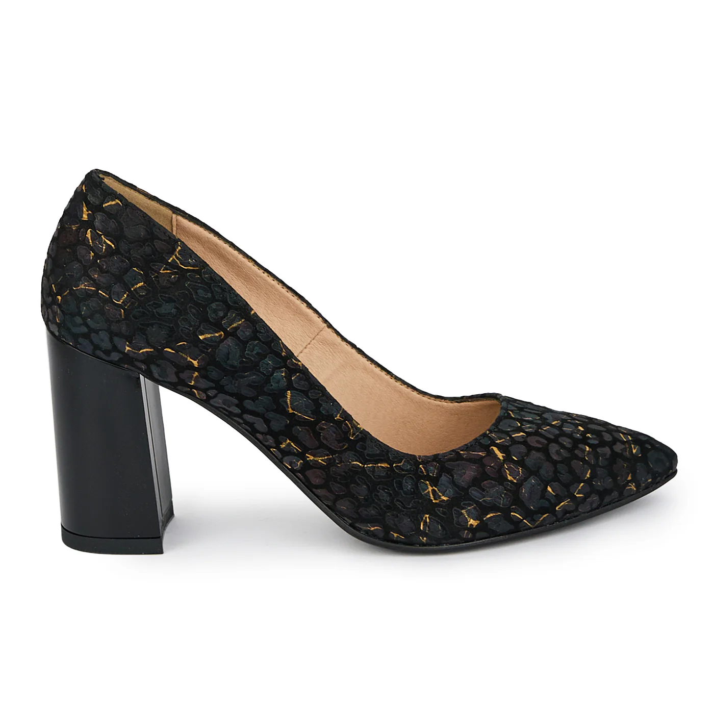 Pantofi dama din piele naturala cu toc gros 8 cm 17912