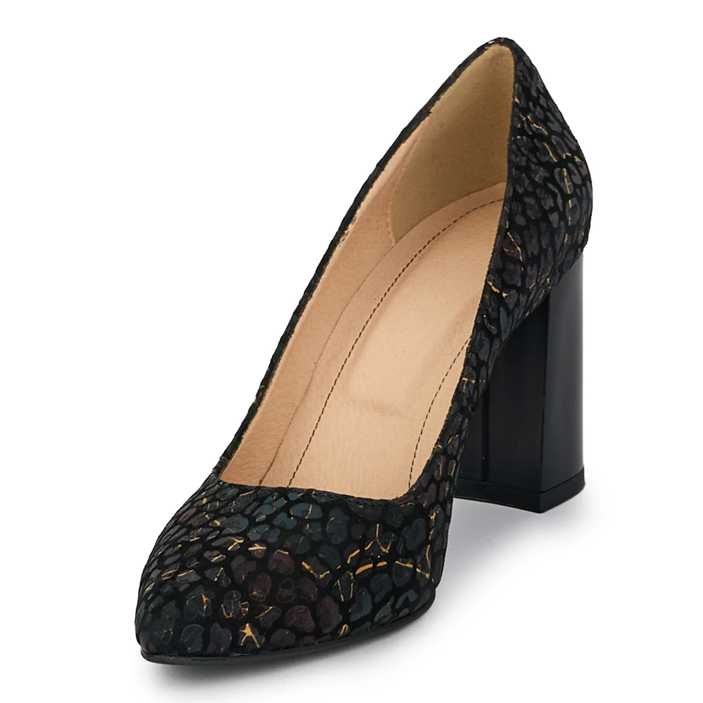 Pantofi dama din piele naturala cu toc gros 8 cm 17912 - Image 3