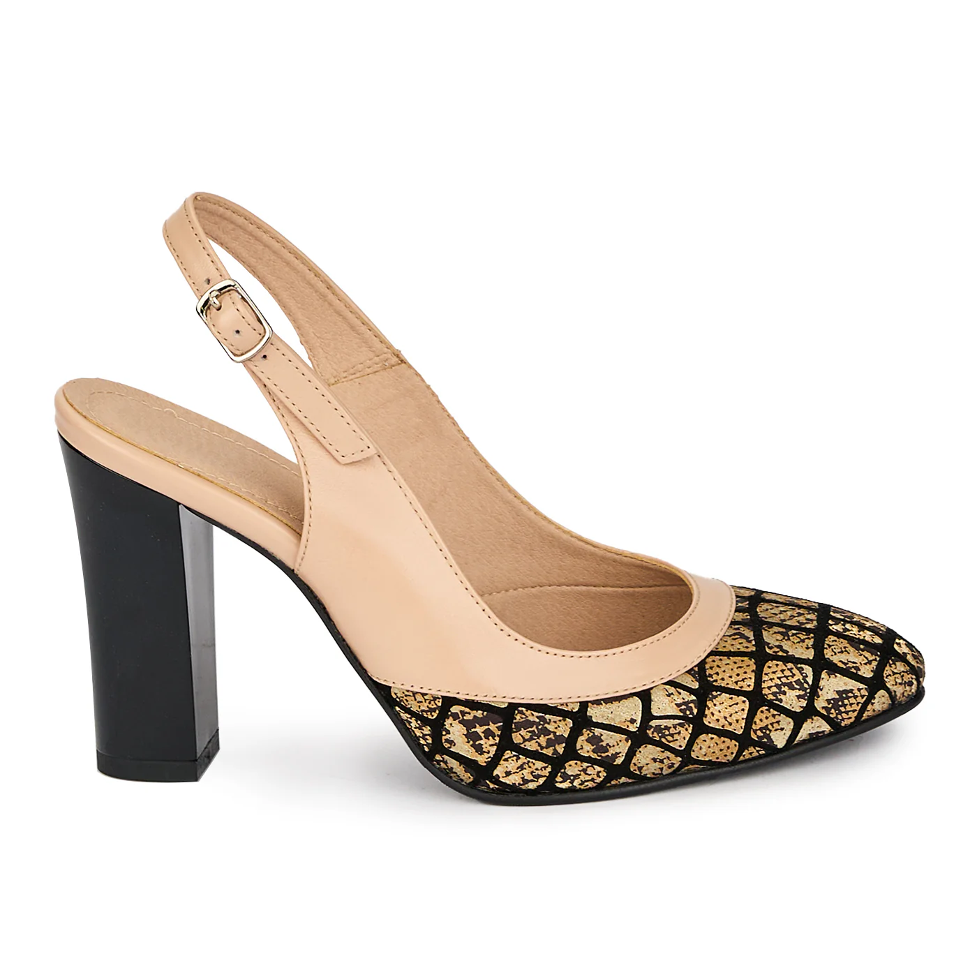 Pantofi dama din piele naturala cu toc gros 9.5 cm 17951