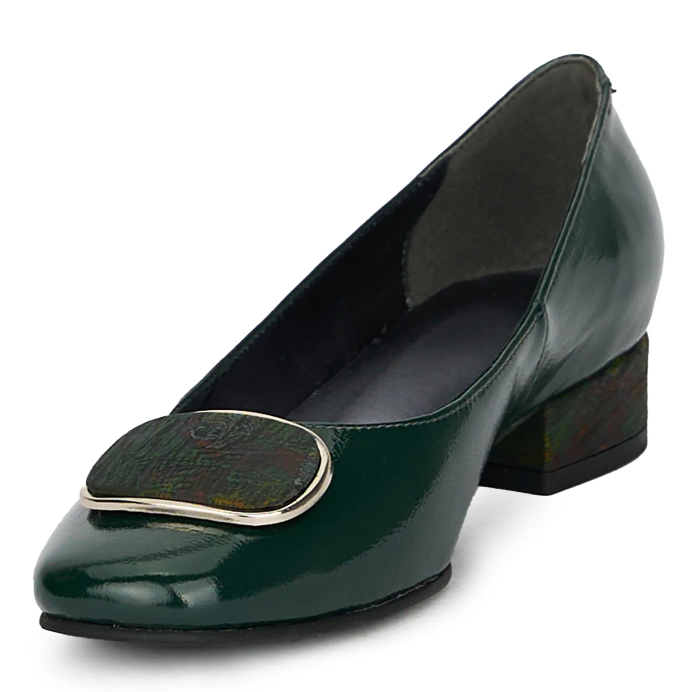 Pantofi dama din piele naturala cu toc mic 17804 - Image 3