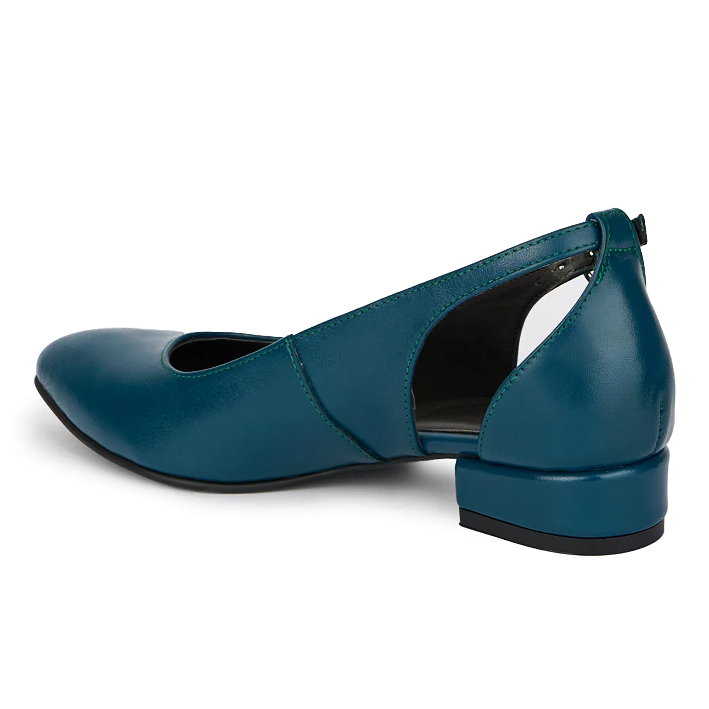 Pantofi dama din piele naturala verde albastrui cu toc mic 3 cm 17936 - Image 2