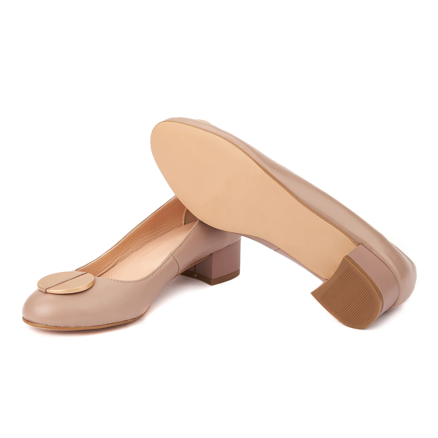 Pantofi dama din piele naturala cu toc mic 4458 - Image 3