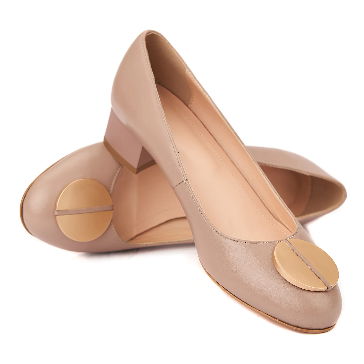 Pantofi dama din piele naturala cu toc mic 4458 - Image 4