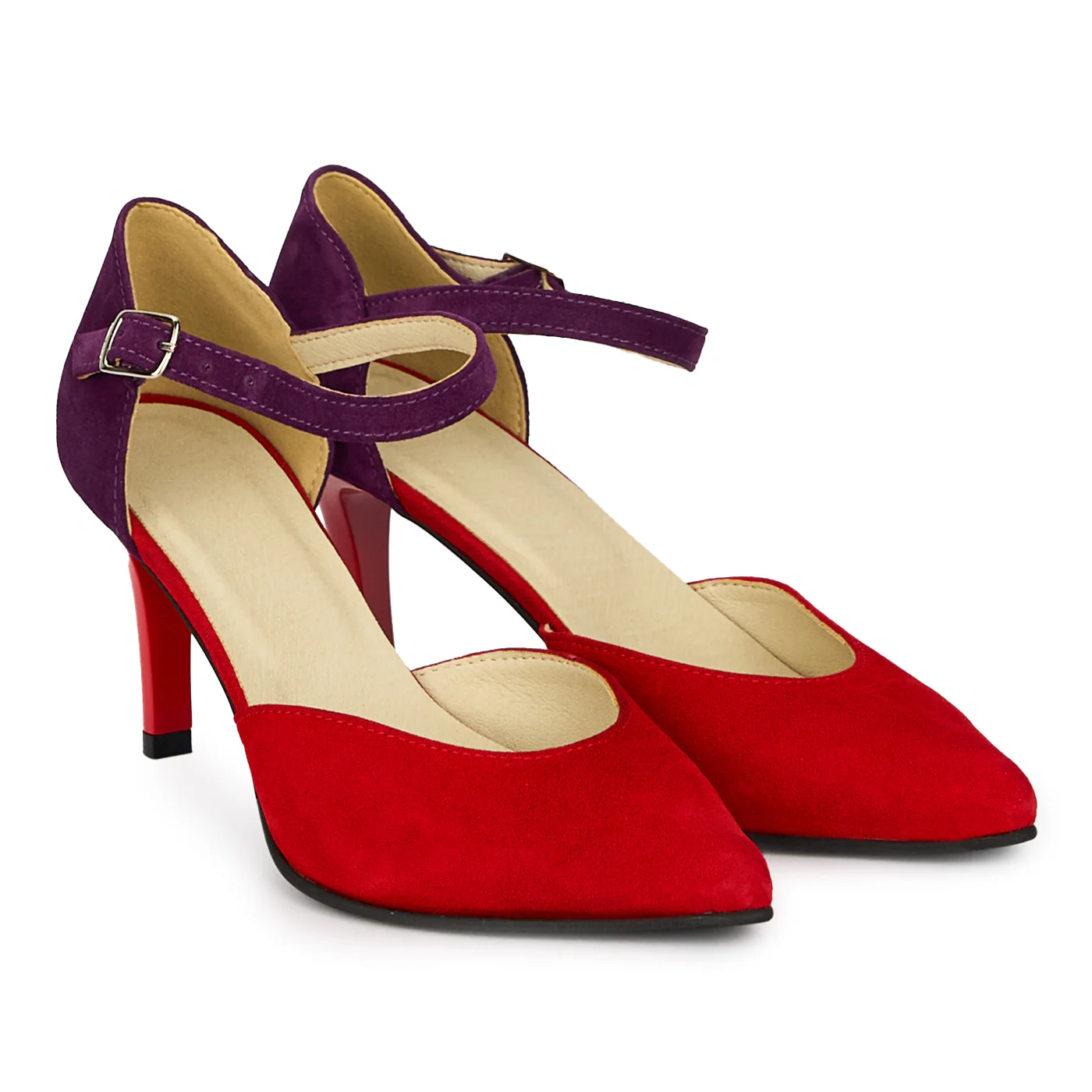 Pantofi dama din piele naturala cu toc subtire 7.5 cm 17926 - Image 4