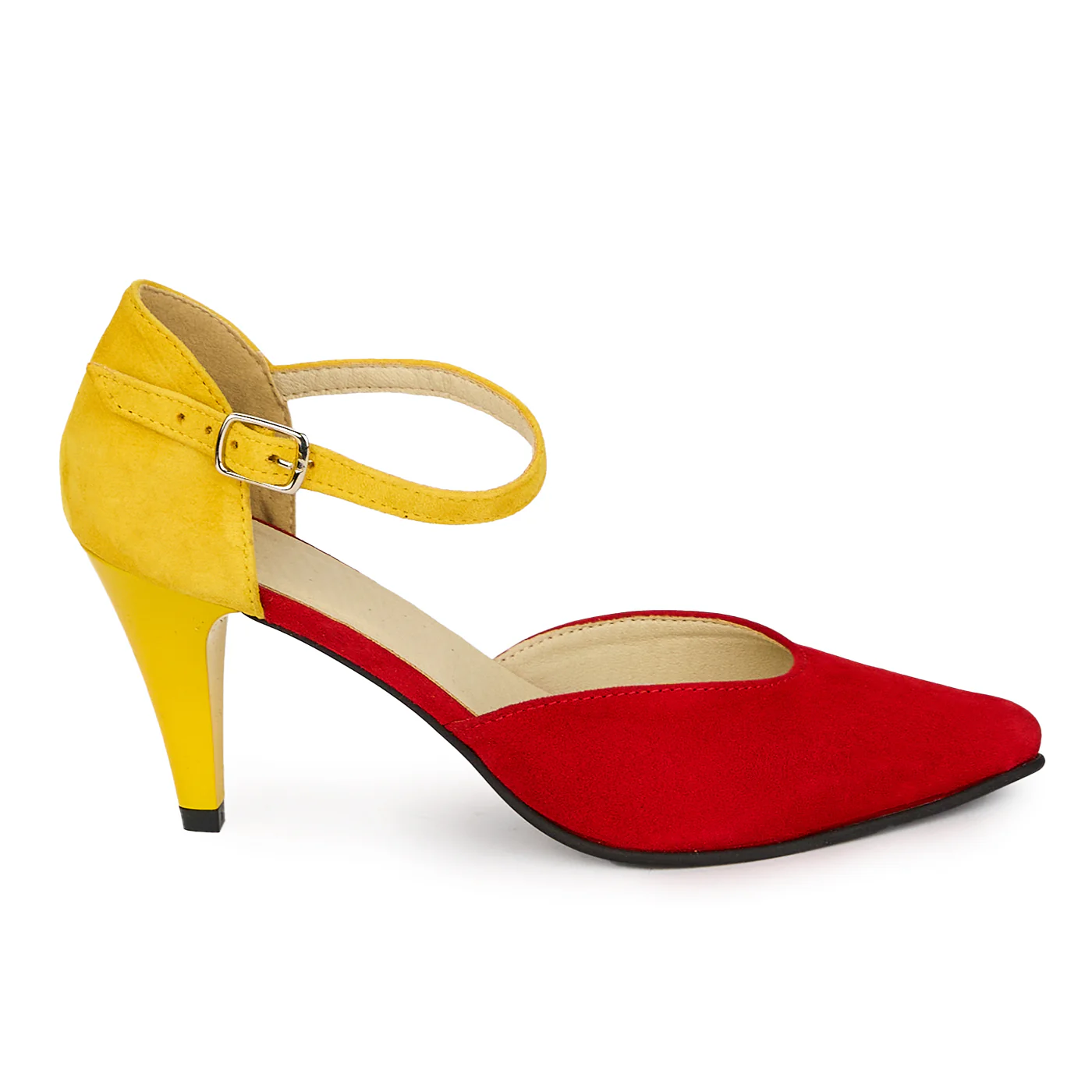 Pantofi dama din piele naturala cu toc subtire 7.5 cm 17927