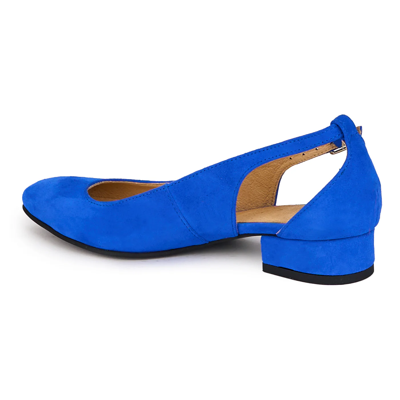 Pantofi dama din piele naturala decupati cu toc mic 3 cm 18322 - Image 2