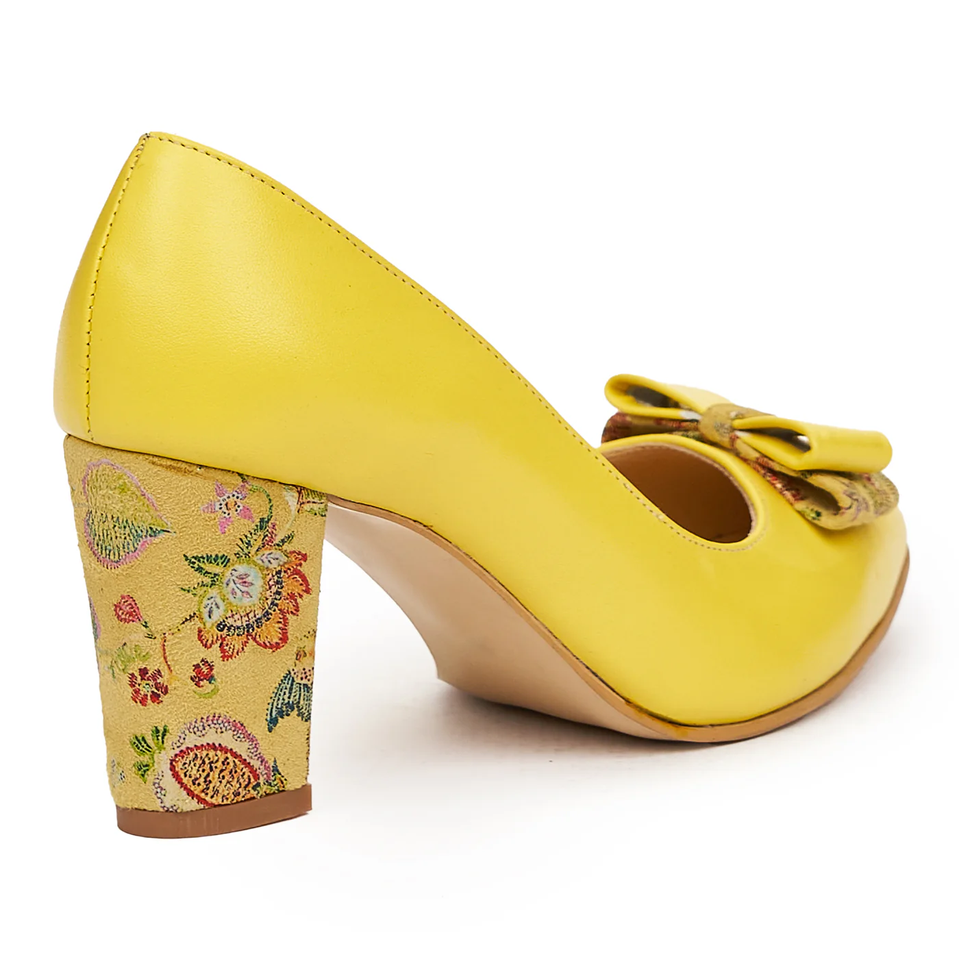 Pantofi dama din piele naturala galbena 9417 - Image 2
