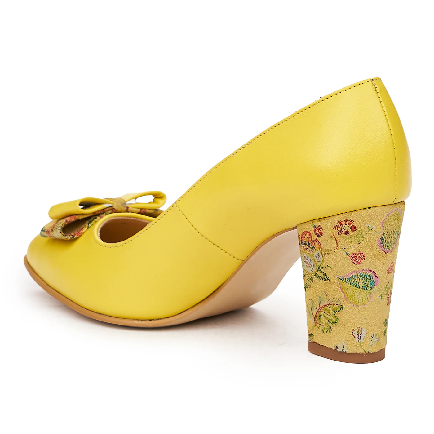 Pantofi dama din piele naturala galbena 9417 - Image 3