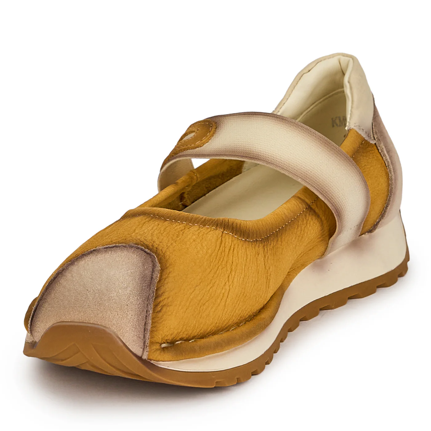 Pantofi dama din piele naturala galbena cu talpa joasa 19290 - Image 3