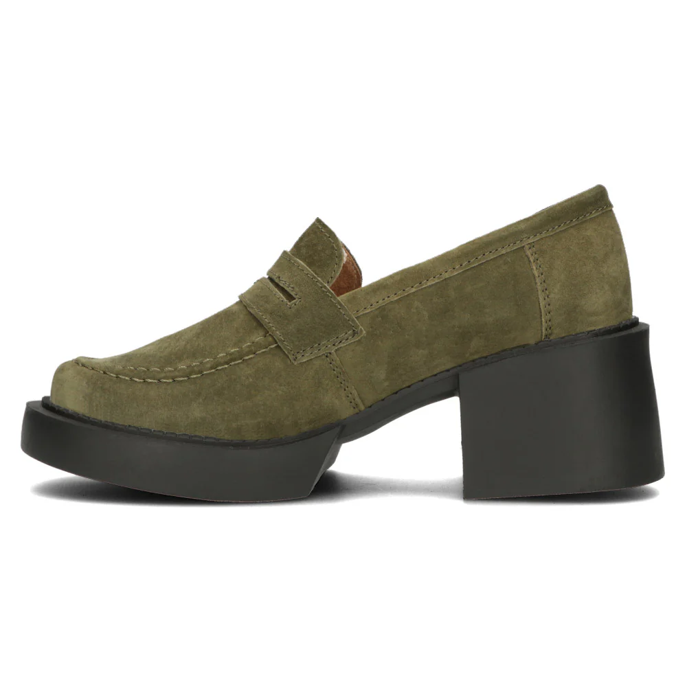 Pantofi dama din piele naturala kaki 13958 - Image 7