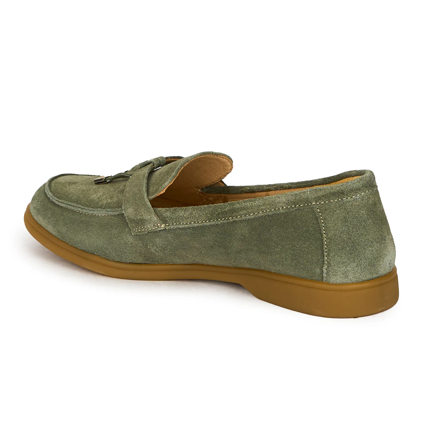 Pantofi dama din piele naturala kaki 17845 - Image 2