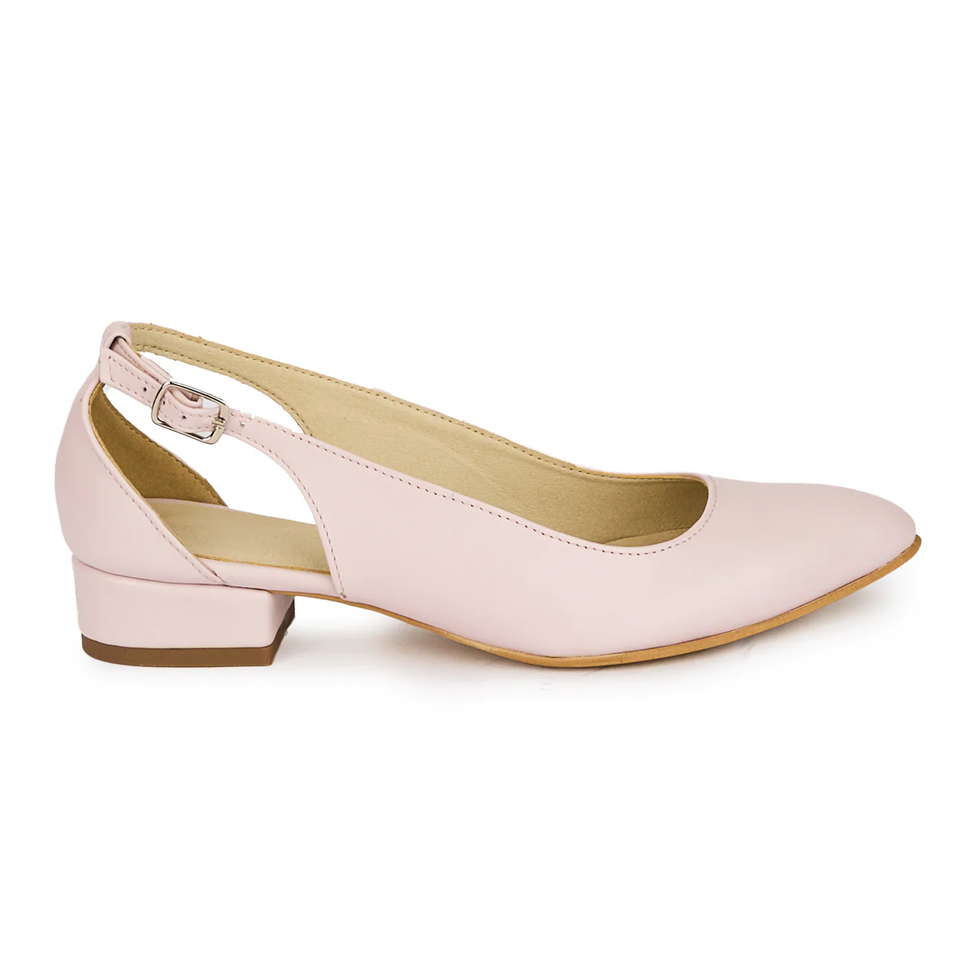 Pantofi dama din piele naturala lila cu toc mic 3 cm 18282