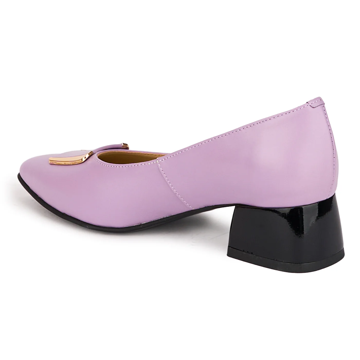 Pantofi dama din piele naturala lila cu toc mic 4 cm 18607 - Image 2