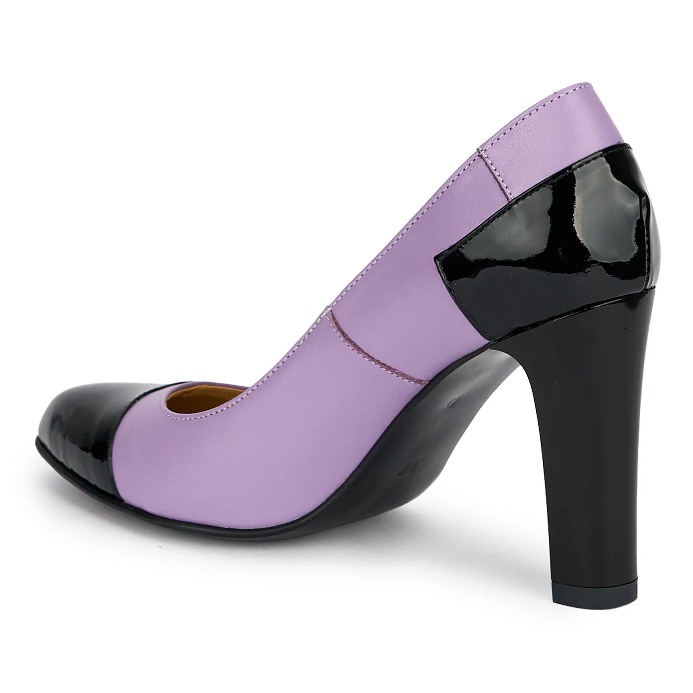 Pantofi dama din piele naturala lila cu toc subtire 9 cm 19190 - Image 2