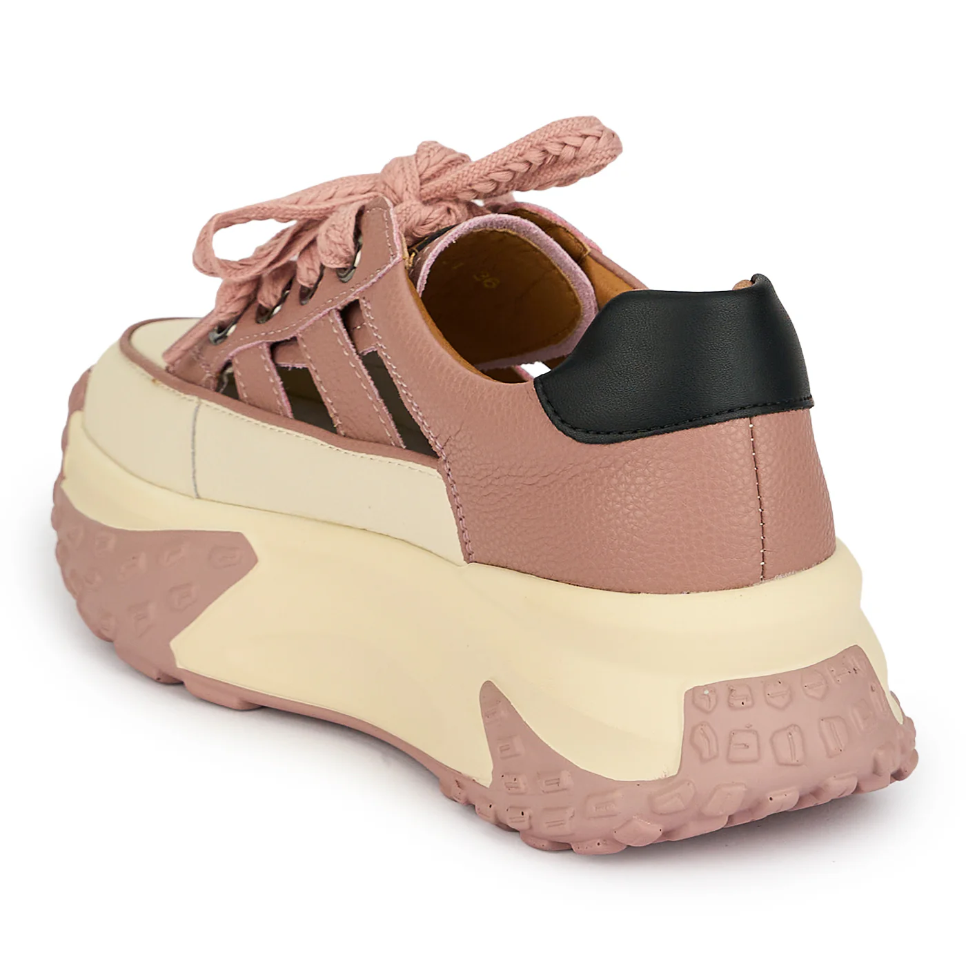 Pantofi dama din piele naturala lila decupati lateral 19284 - Image 2