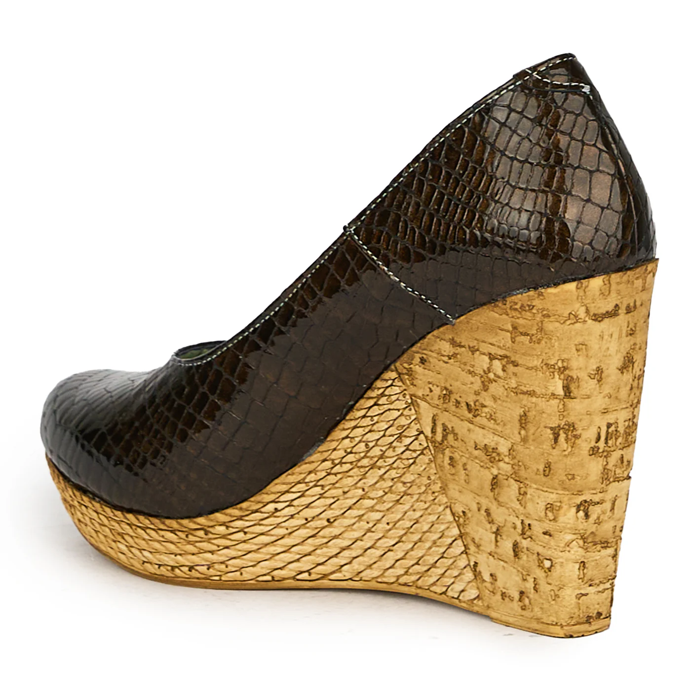 Pantofi dama din piele naturala maro cu platforma 17553 - Image 2