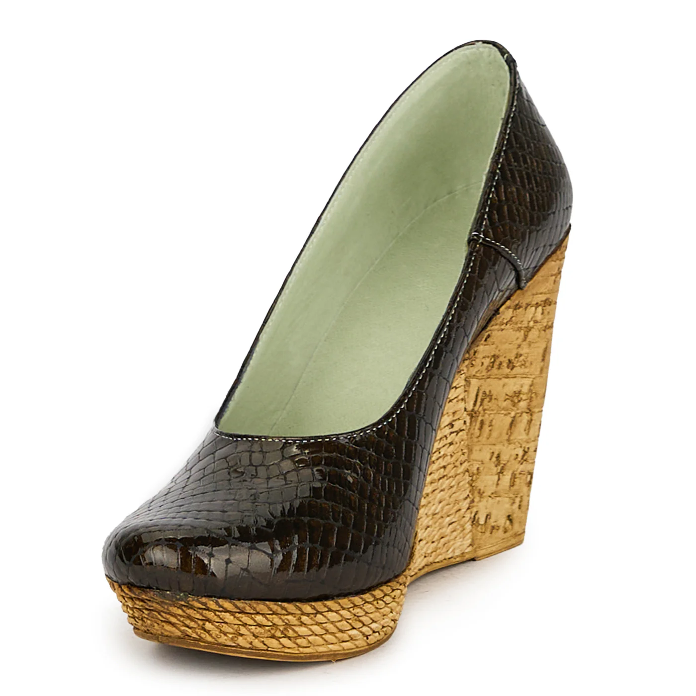 Pantofi dama din piele naturala maro cu platforma 17553 - Image 3