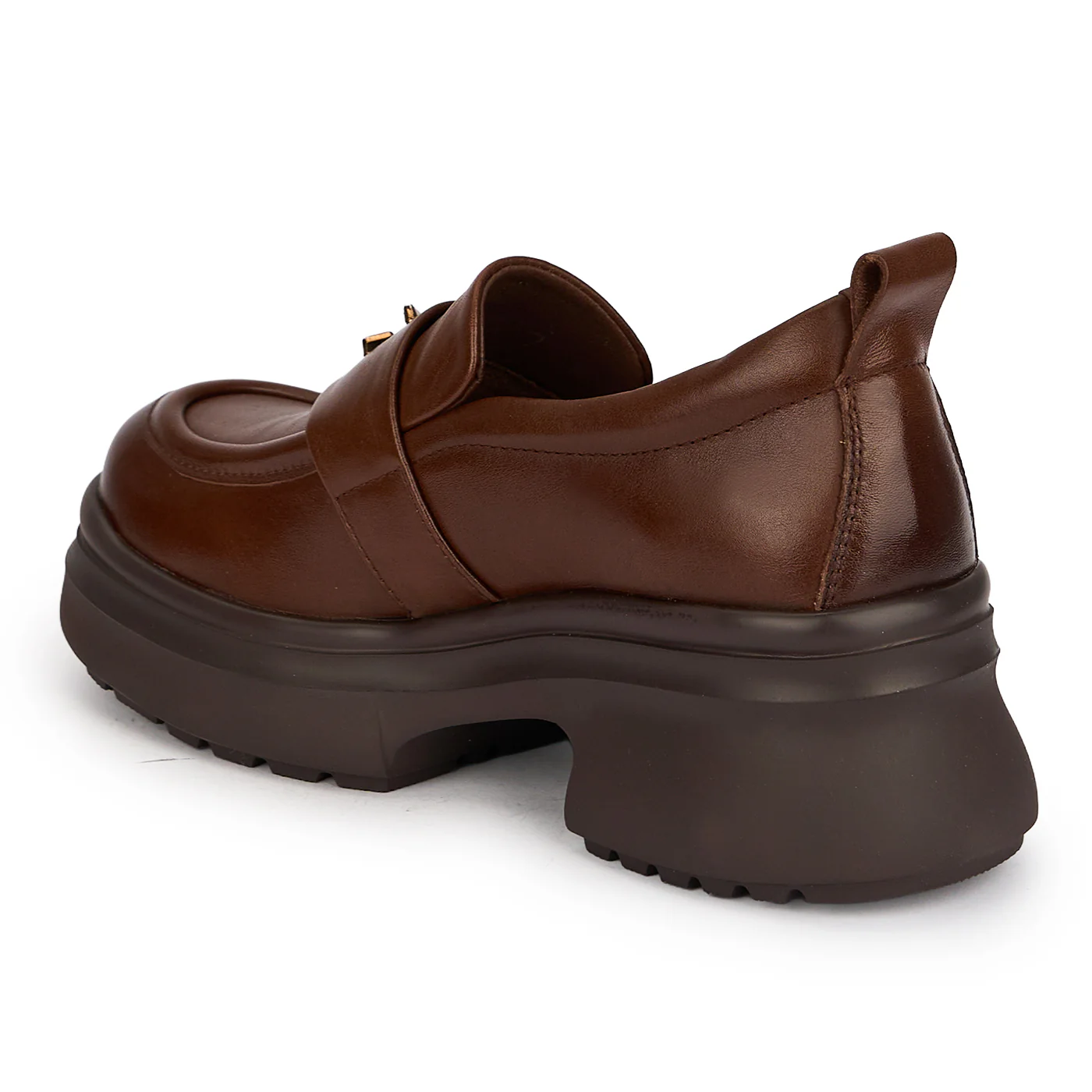 Pantofi dama din piele naturala maro cu talpa inalta 5.5 cm 19505 - Image 2